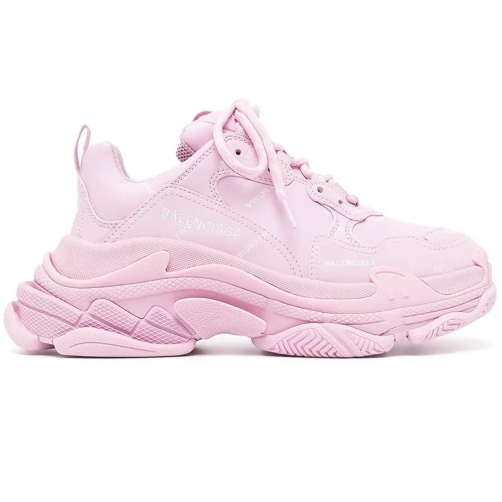 Balenciaga Triple S Pink Logo Sneakers 38 ( US 8.5- 9)